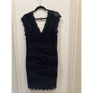 Betsy and Adam Lace Black dress size  14 Stretch